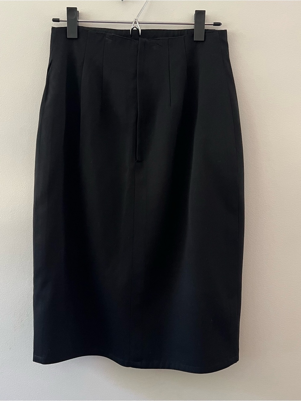 Vintage Gianni Versace Black Panel Wool Pencil Skirt IT 44 US 8 EUC